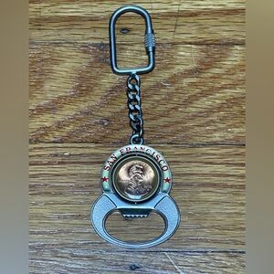 Vintage San Francisco Lucky Penny Metal Bottle Opener Keychain